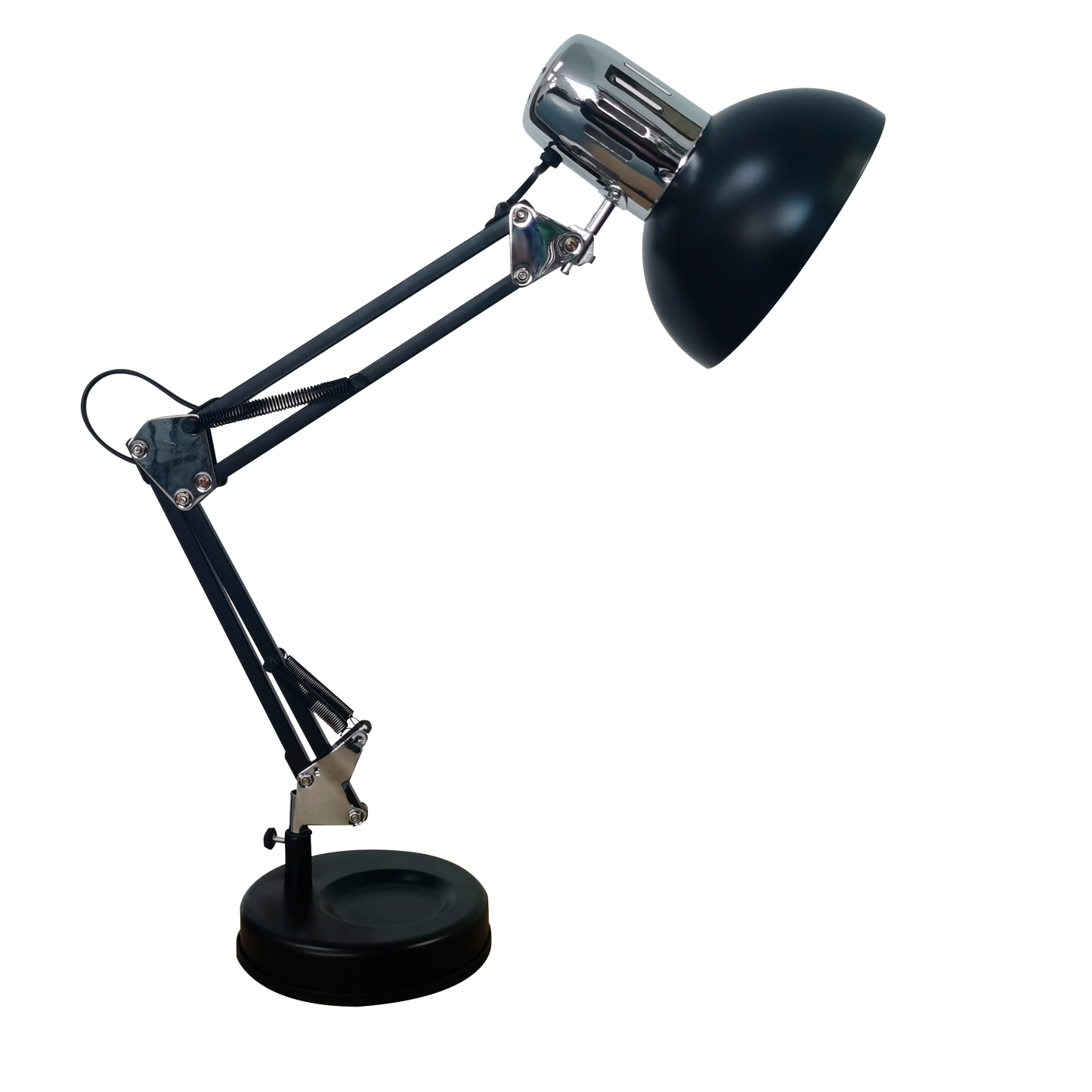 Flexo de escritorio Negro/Cromo (Rutilo) - Fabrilamp, lámpara de bombilla, iluminación interior, metal