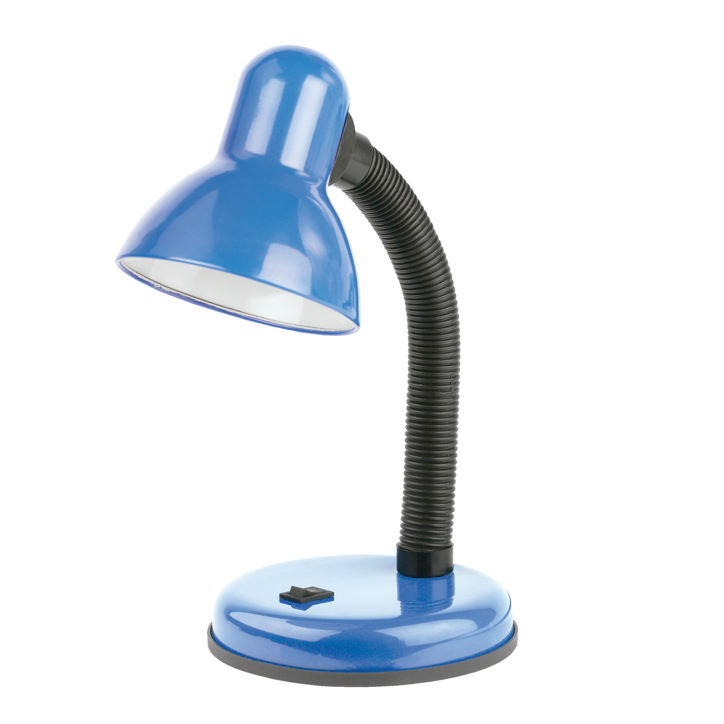 Flexo Yodo Azul de Fabrilamp, lámpara de escritorio metálica con base E27, iluminación interior en color azul, código 140771008.