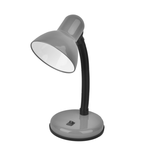 Flexo de escritorio Gris Yodo de Fabrilamp, modelo 140771010, lámpara con brazo de metal y casquillo E27 para interior