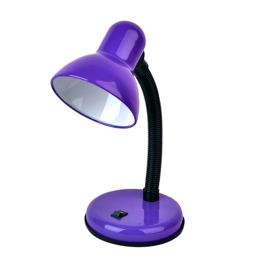 Flexo Yodo Morado de Fabrilamp, lámpara de interior en metal morado para bombilla, uso doméstico (140771019)