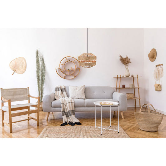 Colgante de rattan artesanal Bromelia 55x55 cm, lámpara colgante hecha a mano de madera rústica con luz difusa para decoración interior, estilo AI2 Abrila 141295502