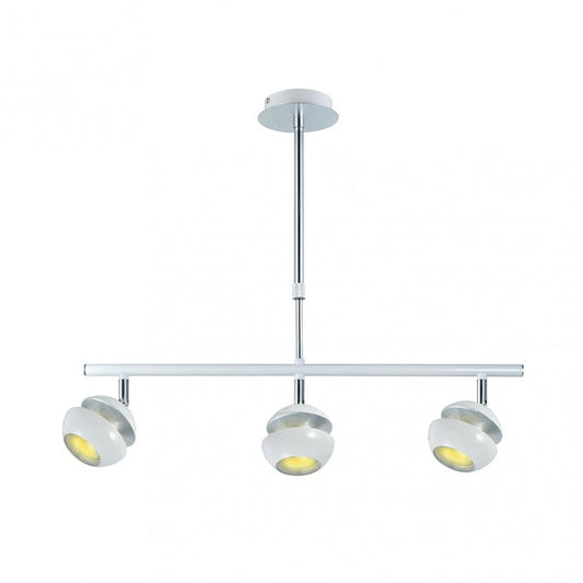 Lámpara colgante Beethoven de Abrila en blanco y plata con 3 bombillas GU10, diseño moderno de metal para decoración interior doméstica, referencia 142053001