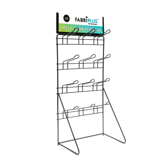 Expositor Fabriplus con 12 ganchos de metal, Fabrilamp, modelo 1432WR01XX, ideal para organización en ferretería y hogar