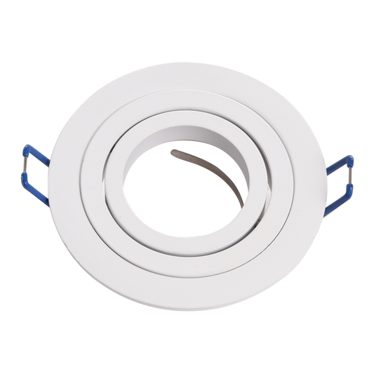 Empotrable Cenote Blanco Redondo, Fabrilamp 14348RE01 — luminaria interior de aluminio blanco orientable con soporte GU10