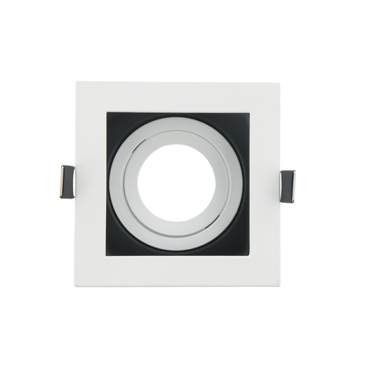 Empotrable BATU cuadrado blanco/negro de aluminio, orientable, GU10 — Fabrilamp 14368CU01, iluminación interior doméstica