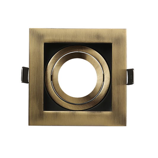 Empotrable LED BATU cuadrado negro/cuero de aluminio con foco orientable para interior Fabrilamp 14368CU73