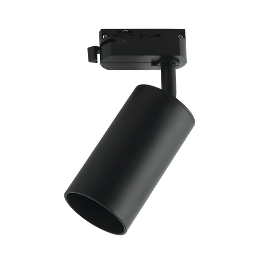 Foco de carril Voronia negro orientable 360° en aluminio para iluminación interior – Fabrilamp