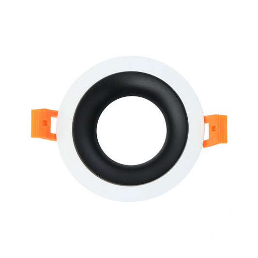 Lámpara empotrable redonda ANOU Blanco/Negro de aluminio con base GU10 para interior | Fabrilamp 14448RE26
