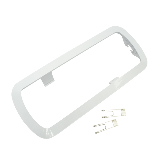 alt=Luz de emergencia empotrable blanca para chalupas, Fabrilamp 1445KIT. Iluminación técnica de seguridad para el hogar en policarbonato, uso doméstico.