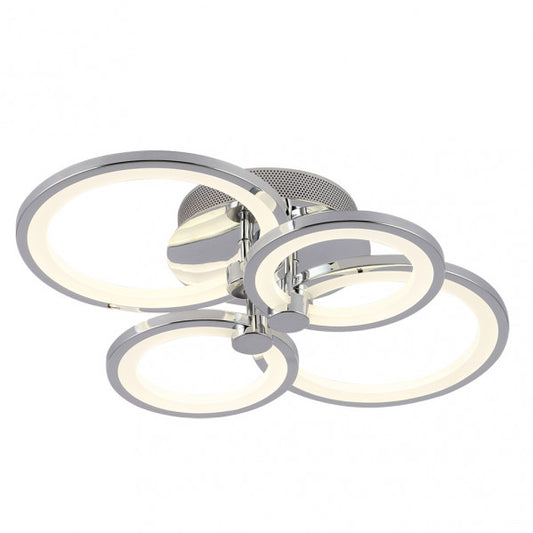 Plafon LED Sydney Cromo 76W regulable de Abrila, diseño moderno para iluminación interior con mando a distancia, ahorro de energía y acabado en cromo, ideal para decoración del hogar (código 155984020)