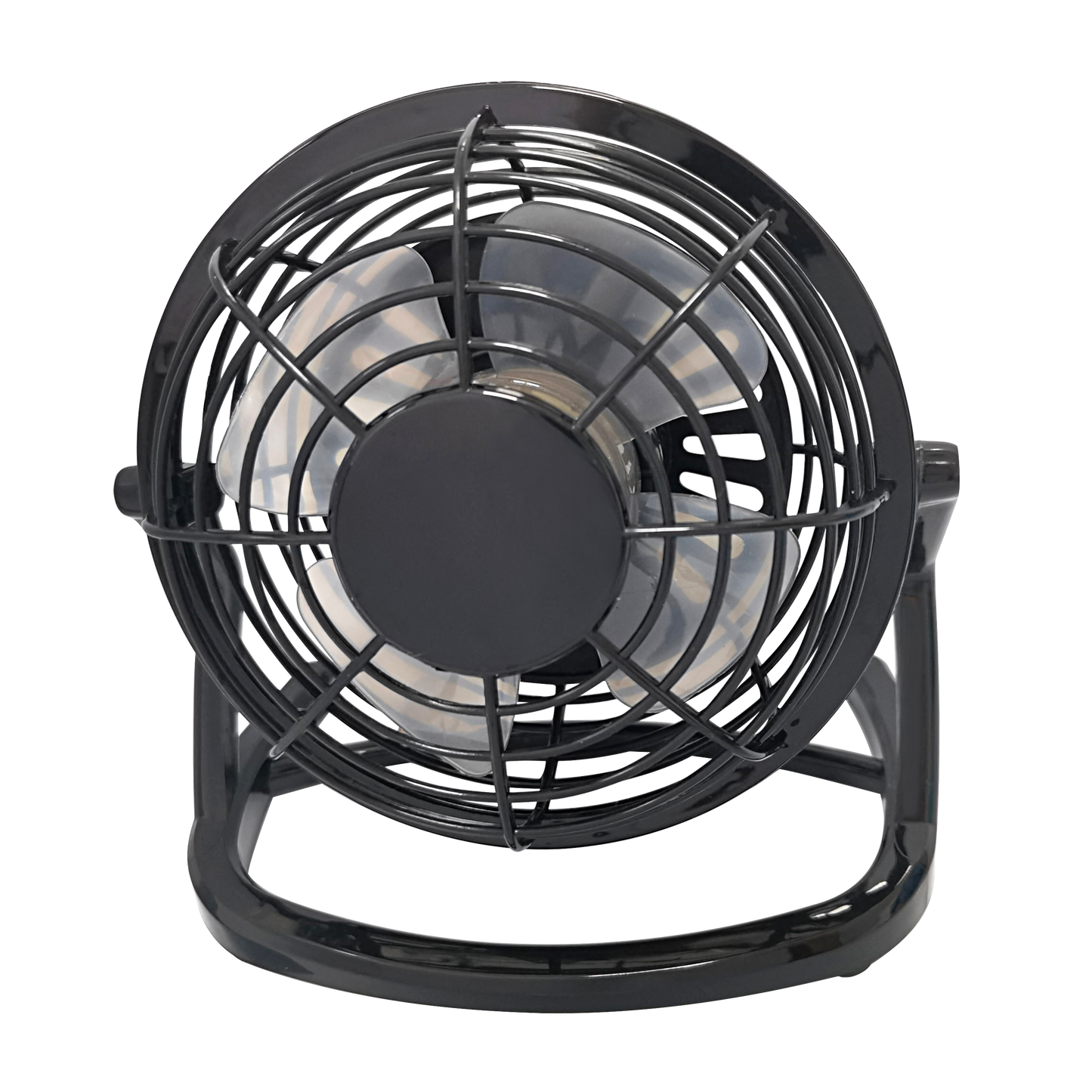 Compact black Tango mini desktop fan by Abrila, 2.5W USB-powered portable ventilator for home use, made of durable polycarbonate, model 170671009, AI2 series, ideal for office or personal cooling.