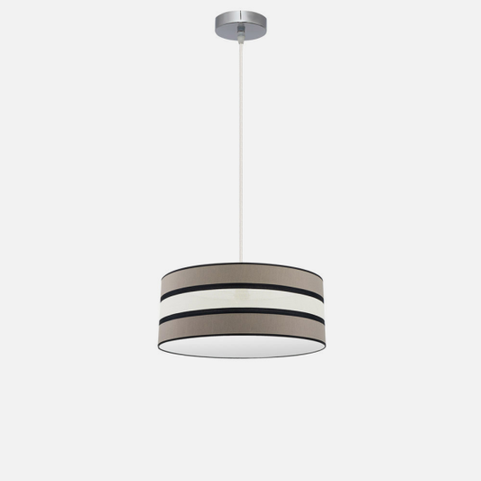 Colgante Karla en tono topo-beis de 40 cm de Abrila, lámpara colgante vintage de metal y textil para decoración interior doméstica, estilo AI2 con código 171294058