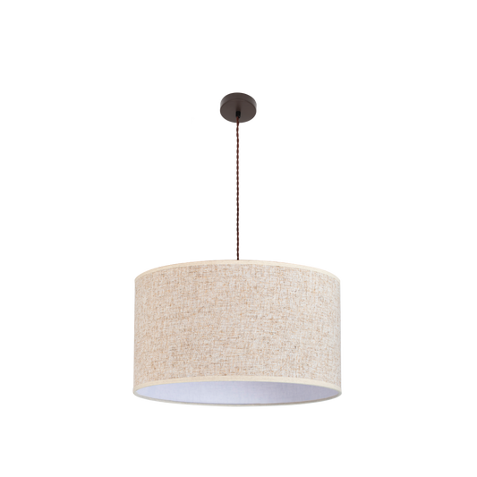 Colgante Happy 3xE27 de Abrila en marrón y beige, 60 cm, lámpara colgante moderna vintage rústica de metal y textil para decoración interior doméstica (176396015)