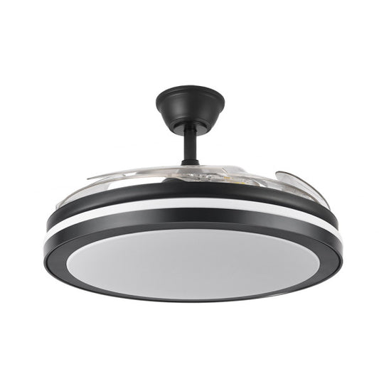 Ventilador de techo DC Esparta Maxi negro 80W de Abrila con aspas retráctiles, LED integrado y luz regulable, ideal para ventilación interior doméstica en verano e invierno, modelo 184796009