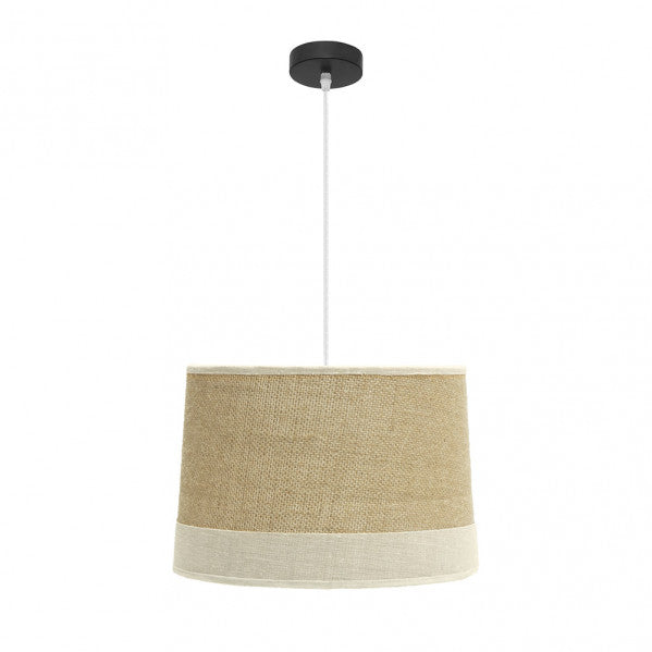 Colgante Tietar Saco/Beis de 40cm de Abrila, lámpara textil rústica vintage con estilo AI2 para decoración interior doméstica, diseño en tonos beis y saco ideal para hogares rústicos (referencia 186694015)