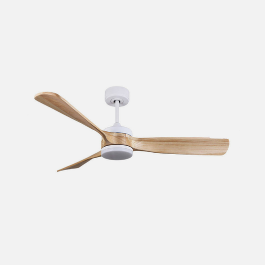 ```
Ventilador techo Oriente 26W Blanco Haya con LED integrado y mando remoto - Abrila
Ventilador de techo DC de la marca Abrila, modelo Oriente, con un consumo energético de 26W. Con acabado en blanco haya y LED integrado, ofrece una iluminación regulable. Incluye mando a distancia para control de 6 velocidades, ideal para uso doméstico en espacios interiores.
```