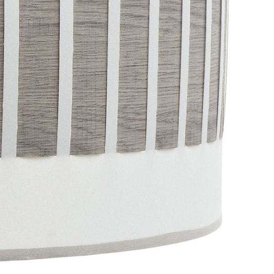 Colgante Ivanna de Abrila en níquel y blanco-madera gris, diseño moderno rústico vintage de 50x50 cm con 2 casquillos E27, ideal para iluminación doméstica e interior decorativo con metal y textil.