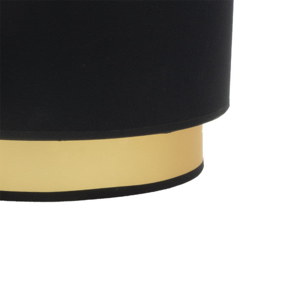 Aplique de pared Anuska moderno en negro y oro, modelo 1xE27 de Abrila (188661009), dimensiones 17x30x16 cm, ideal para iluminación interior y decoración doméstica con material metal y textil.