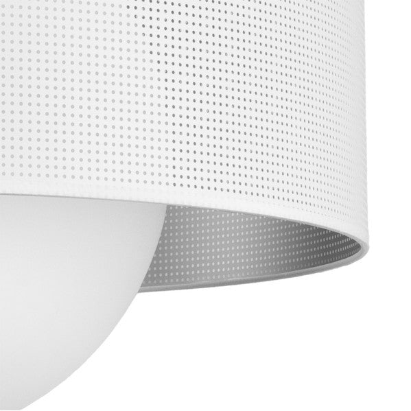 Colgante Cosmico Abrila 1xE27 en níquel/blanco-plata, lámpara colgante moderna 60x60 cm con diseño cosmico en metal, textil y cristal para iluminación difusa en interiores domésticos