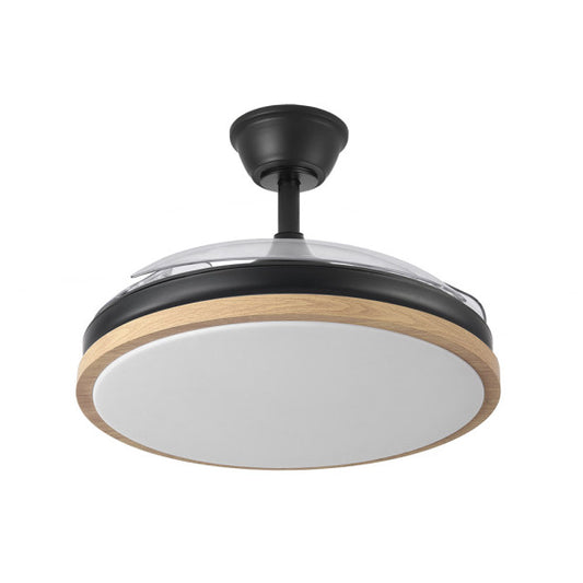 Descripción alt en español optimizada para SEO:
Ventilador de techo Evros de 72W en color Negro/Haya, modelo 197091388 de la marca Abrila. Diseñado para interiores domésticos, cuenta con aspas retráctiles y un motor DC eficiente. Incluye iluminación LED ajustable e integrada, ideal para todo el año, verano e invierno. Perfecto para una ventilación y alumbrado versátil y moderno.