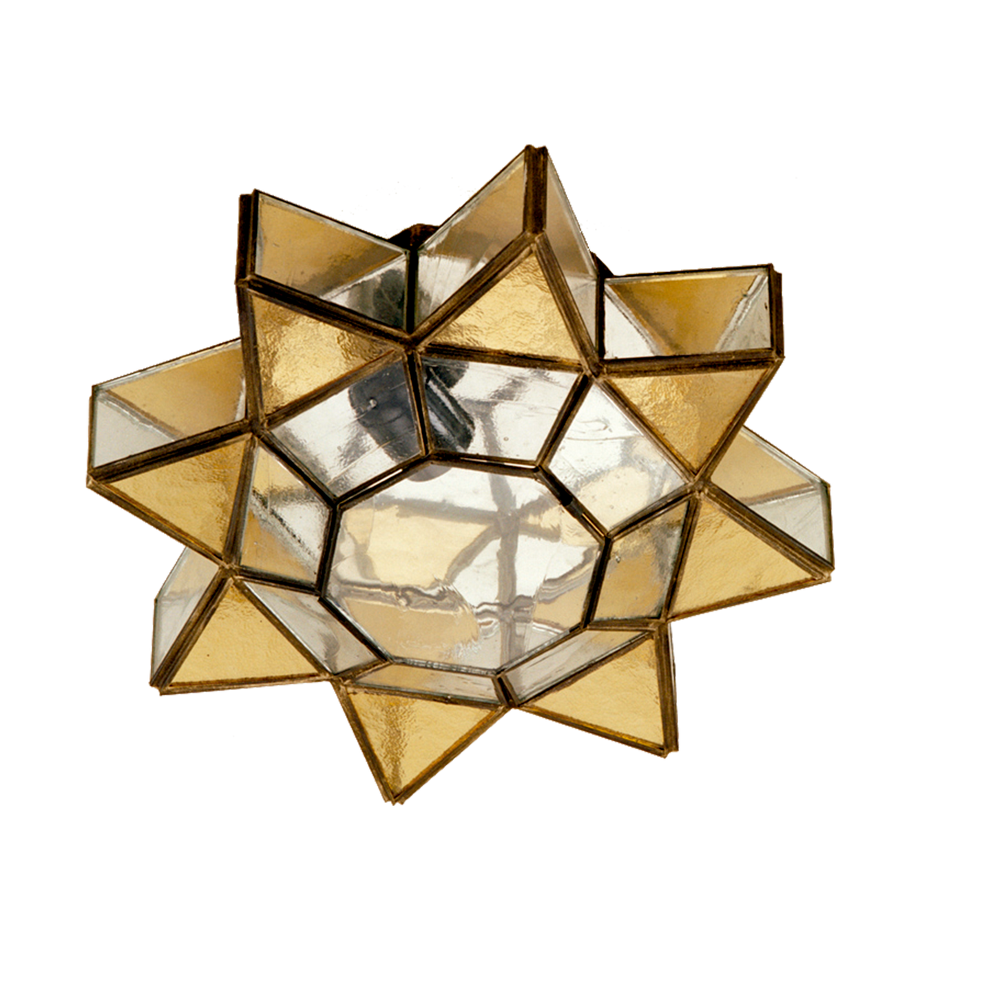 Plafón rústico Ambarina de cuero y ámbar de Fabrilamp, ideal para iluminación interior y decoración del hogar. Diseño artesanal en metal con acabado ámbar, modelo 2.961-AMBAR.