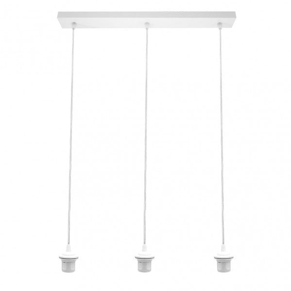 Armazón regleta NIA 3xE27 blanca de Abrila modelo 201293R01, accesorio colgante de metal para iluminación interior doméstica, portalámparas E27 en blanco para decoración del hogar.