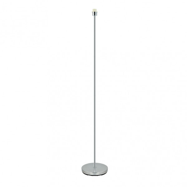 Armazón de pie para salón con diseño Cara, acabado en cromo brillante, altura de 148 cm, compatible con bombilla E27 de Abrila (ref. 201341020). Lámpara de metal para decoración de interiores domésticos, accesorio ideal para iluminar salones modernos y espacios acogedores.