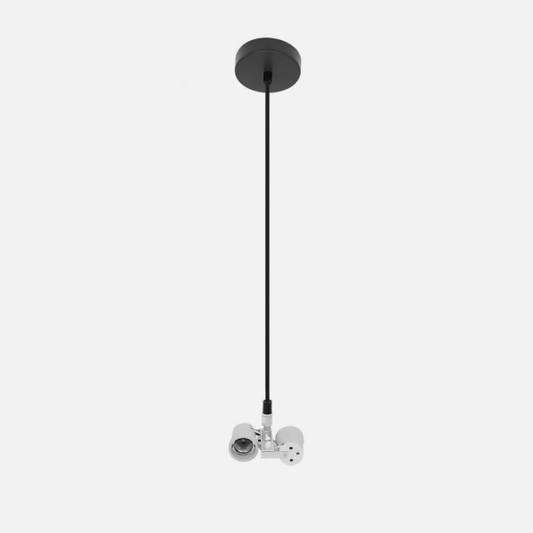 Armazón colgante de lámpara estilo cara en metal negro Abrila 201392009, compatible con 2 casquillos E27 para iluminación interior doméstica, accesorio decorativo moderno AI2.