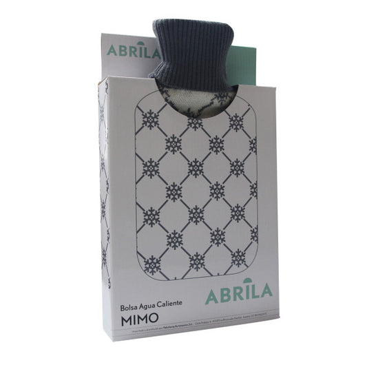 Bolsa de agua caliente Mimo de Abrila, capacidad 1.7L en blanco y gris, ideal para calefacción textil y bienestar en el hogar, fabricada en caucho textil flexible con certificado CE, modelo 202828128.