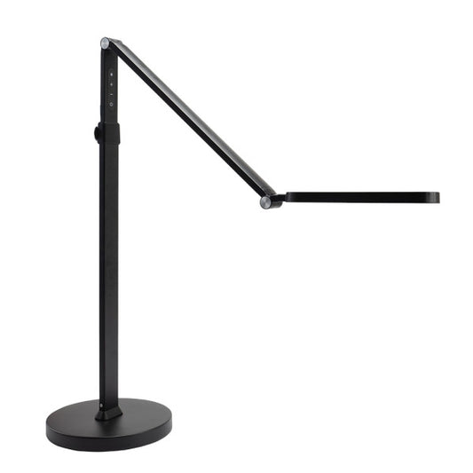 Lámpara de pie Draga negro 13W LED regulable articulada táctil Abrila, diseño moderno en metal ABS para decoración interior doméstica