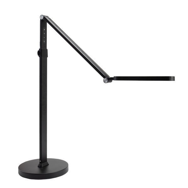 Lámpara de pie Draga negro 13W LED regulable articulada táctil Abrila, diseño moderno en metal ABS para decoración interior doméstica