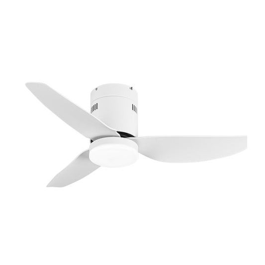 `alt=Ventilador de techo Borax 20W Blanco 3 Aspas con LED, mando a distancia, silencioso y temporizador de Abrila modelo 206691301`