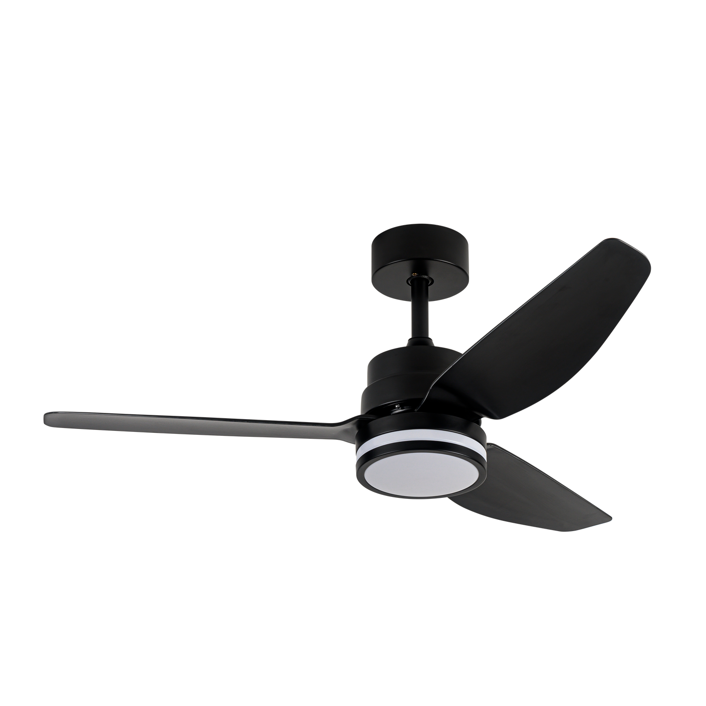 Aquí tienes un texto optimizado para el atributo `alt` de una imagen del ventilador:
Ventilador de techo Jarama DC 20W negro 112 cm de Abrila, con 6 velocidades, LED integrado, metal ABS y control remoto incluido. Apto para interiores domésticos. Modelo 206791309.