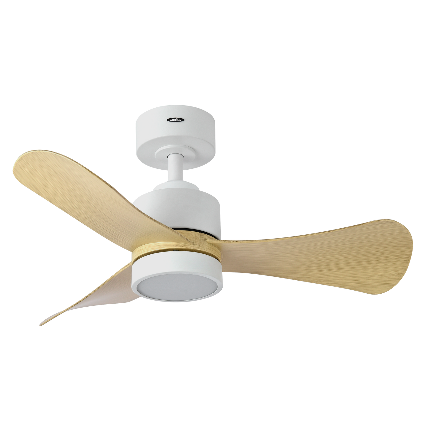 `alt=Ventilador de Techo DC Zepelin en Blanco/Haya Abrila con LED Integrado y Control Remoto para Ahorro Energético, Modelo 207791368`