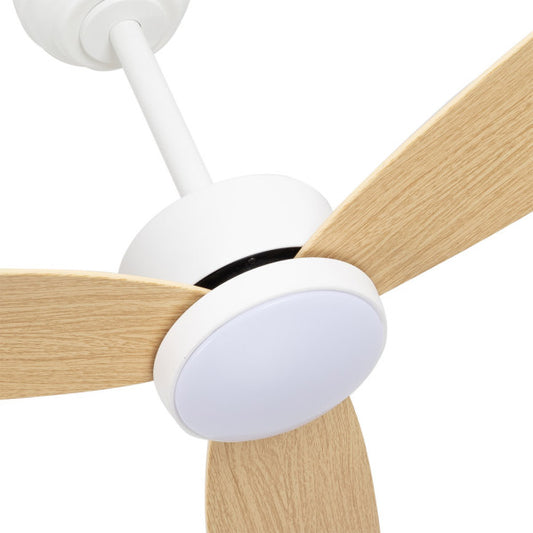 Alt Image:
Ventilador de techo Genil 24W Blanco/Haya 132cm de Abrila con LED integrado, control remoto y temporizador