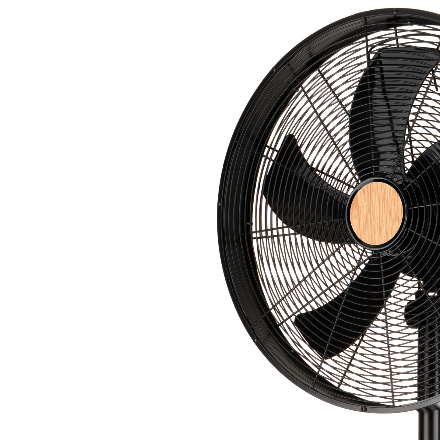 `alt=Ventilador de Pie Falcon Negro/Haya 50W de Abrila Modelo 210641088`