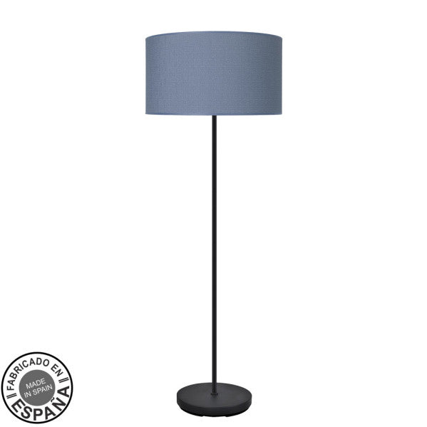 Lámpara de pie de salón Moda negro/azul 163 cm Abrila, diseño moderno con iluminación difusa en metal y textil para decoración interior doméstica