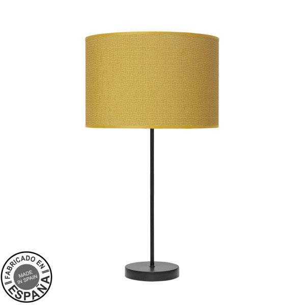 Lámpara sobremesa Alto Moda negro y amarillo Abrila 212471109, diseño moderno metal textil para iluminación difusa en interiores, decoración fabricada en España