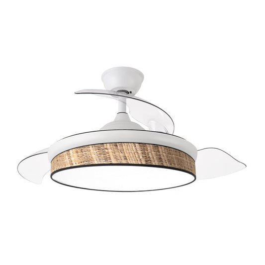 Alt Image:
Ventilador DC Moda 72W Blanco/Cañizo de Abrila, modelo 212480701 con aspas retráctiles, diseño interior doméstico, iluminación LED ajustable, mando a distancia y motor DC eficiente.