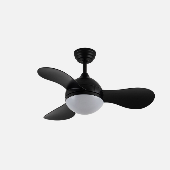 `alt=Ventilador de Techo DC Sólido Negro 24W Abrila AI2 Doméstico Interior con LED Integrado`