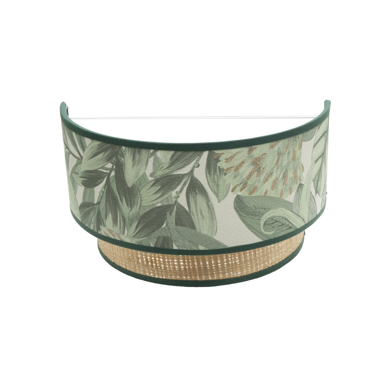 Aplique de pared moderno Congo en verde natural Abrila, 17x30x15 cm, iluminación interior exótica para decoración doméstica