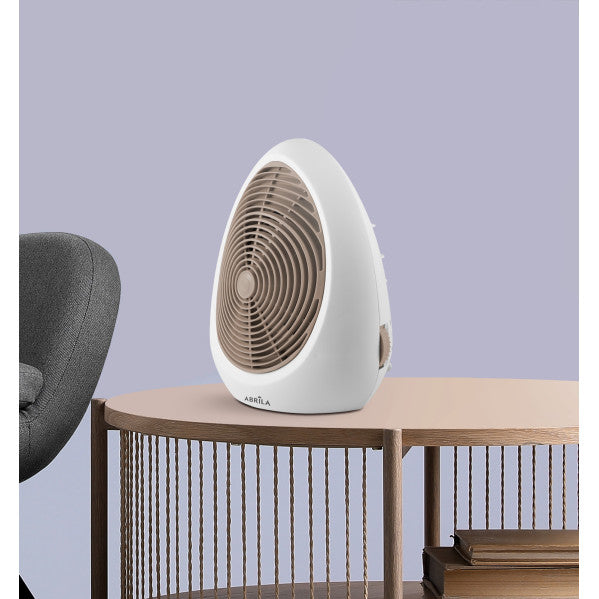 Termoventilador Perugia 2000W blanco y beis de Abrila, modelo 228222015 con termostato regulable, calefacción doméstica para interiores en metal y policarbonato