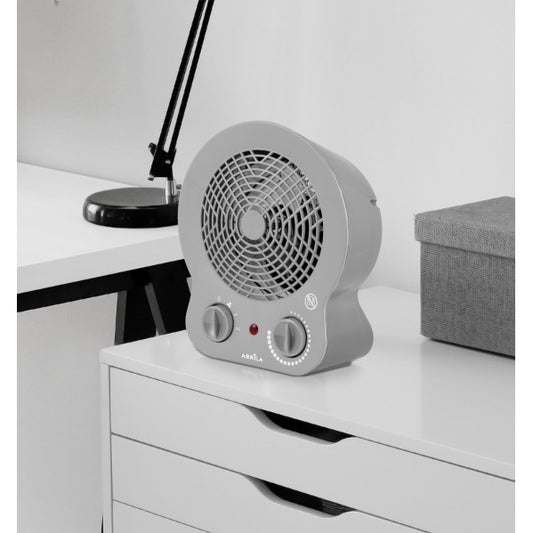 Termoventilador Cremona 2000W gris de Abrila, calefactor portátil doméstico de metal y policarbonato para calefacción interior en el hogar, modelo 228422028.