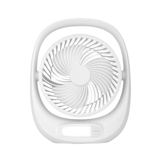 Ventilador inalámbrico Aguila blanco de 5W Abrila modelo 241871001, portátil recargable sobremesa para uso doméstico interior con luz LED integrada, diseño compacto AI2 en color blanco.