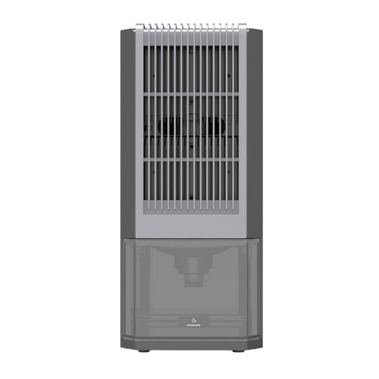 Deshumidificador portátil Azufre Gris de Abrila, modelo 85W con capacidad de 2L, ideal para uso doméstico en el hogar interior, con funciones antihielo y calefacción RGB.