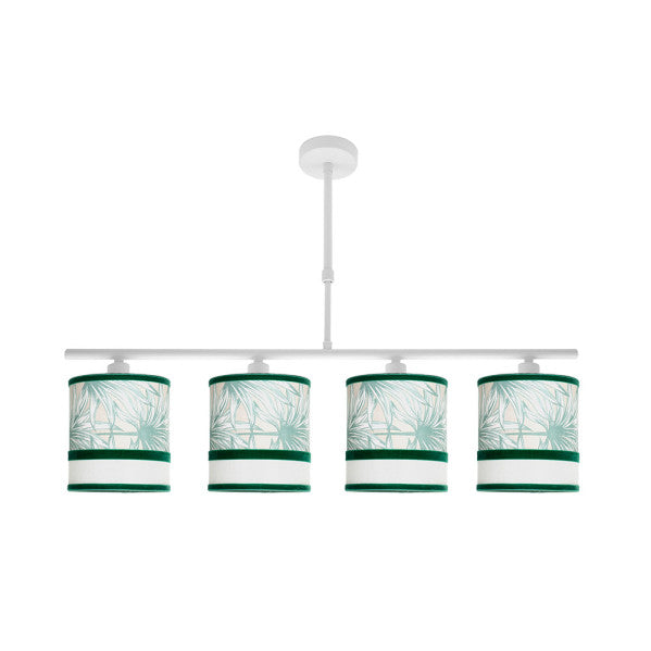 Lámpara de techo Caledonia en blanco y verde de Fabrilamp, iluminación interior decorativa, modelo 248954006.