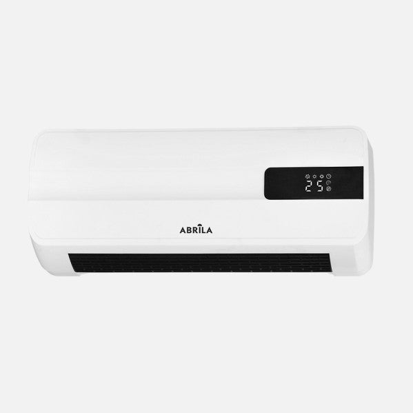 Calefactor split cerámico Majuelo 2000W blanco de Abrila, modelo 252122001 con tecnología PTC para ahorro energético, mando a distancia, temporizador y uso en baño e interiores domésticos.