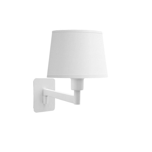 Aplique Cueza Blanco 1xE14 Fabrilamp - Lámpara de pared en metal y textil para iluminación y decoración interior de dormitorio y salón.