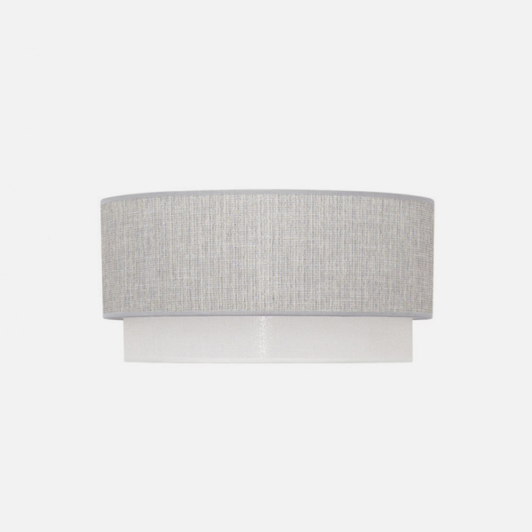 Pantalla colgante Kenya M10 gris/blanco, 50 cm, textil, iluminación interior - Fabrilamp