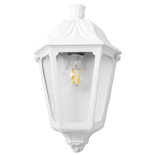 Aplique IESSE fabricado en resina color blanco para iluminación exterior